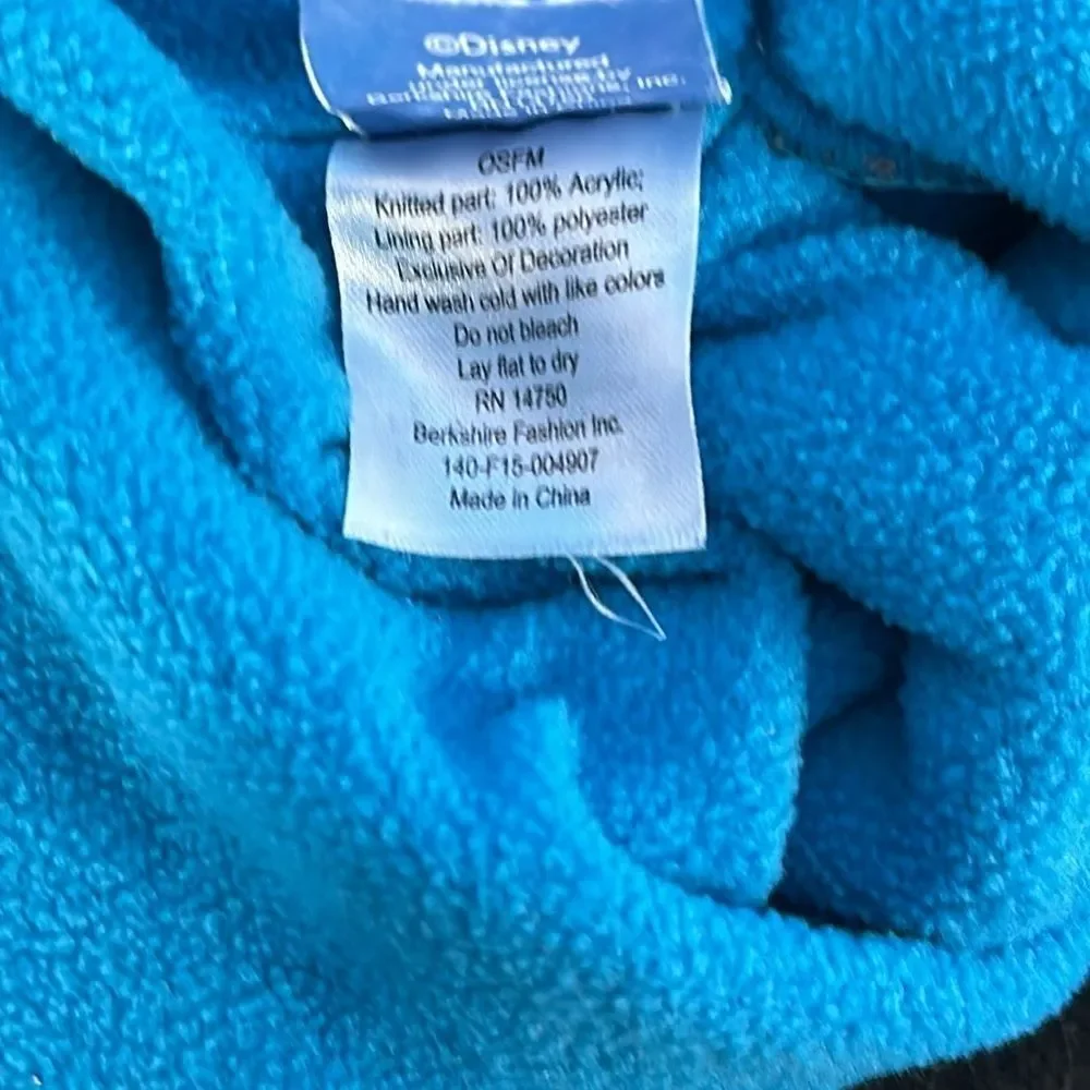 Disney Frozen Girls Winter Hat Fleece Lined Blue Elsa Anna Beanie Cold Weather
